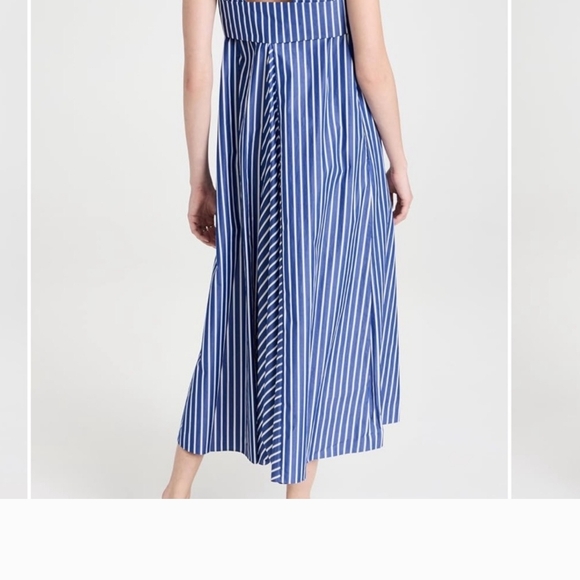 Rebecca Taylor Marseille Resort  Blue and White Ruched Tie Front Maxi Sundress - Picture 3 of 10